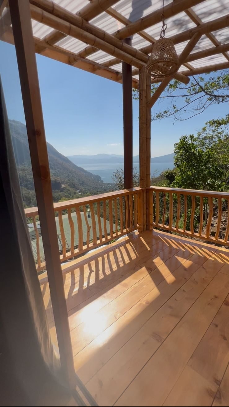 Stunning view of Lake Atitlan from the balcony at Casa Orquídea, WuWei Village