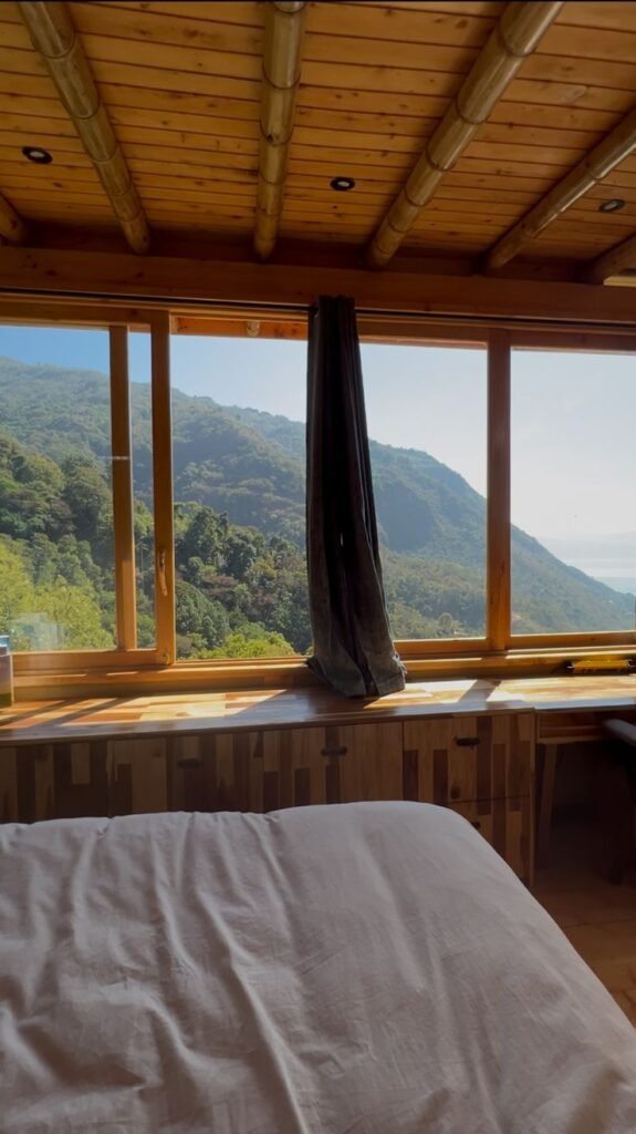Beautiful view from master bed of the Tzununa Valley.