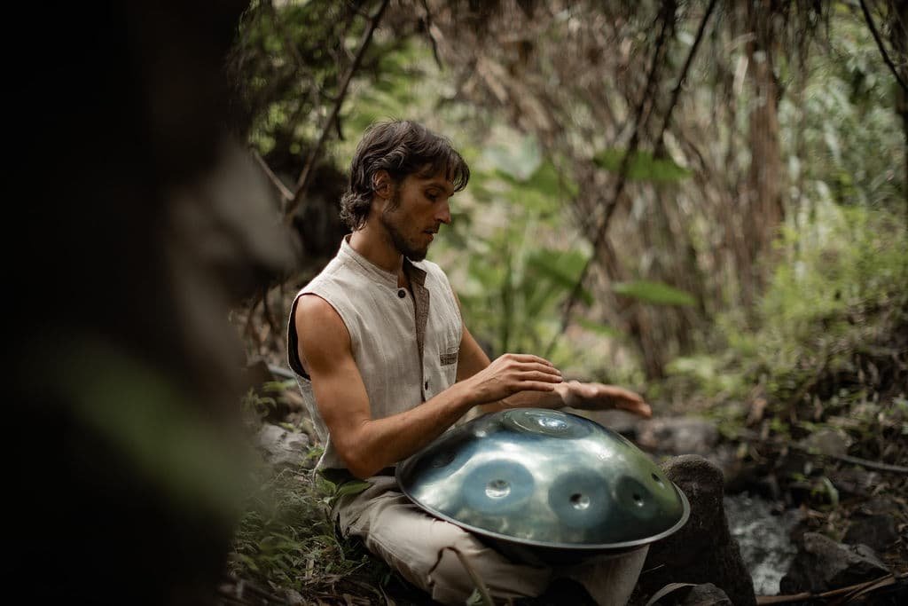 Silver plays the handpan